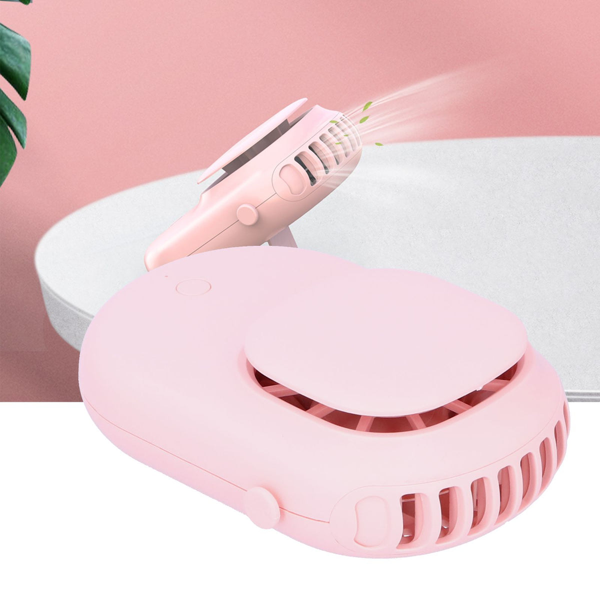 Neck Hanging Fan Mini Small Portable Silent Handheld Electric Fan for Home Office OutdoorPink