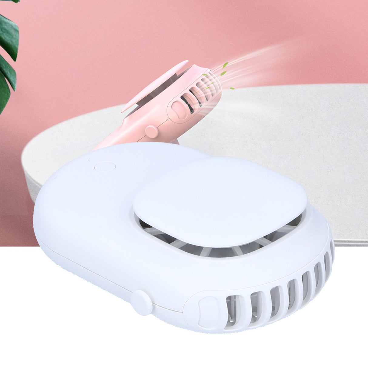 Neck Hanging Fan Mini Small Portable Silent Handheld Electric Fan for Home Office OutdoorWhite