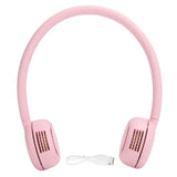 Fanless Hanging Neck Fan Adjustable USB Charging Silent Sports Fan for Home School OutdoorPink 2000mAh