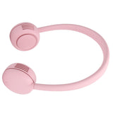 Fanless Hanging Neck Fan Adjustable USB Charging Silent Sports Fan for Home School OutdoorPink 2000mAh