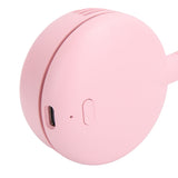 Fanless Hanging Neck Fan Adjustable USB Charging Silent Sports Fan for Home School OutdoorPink 2000mAh