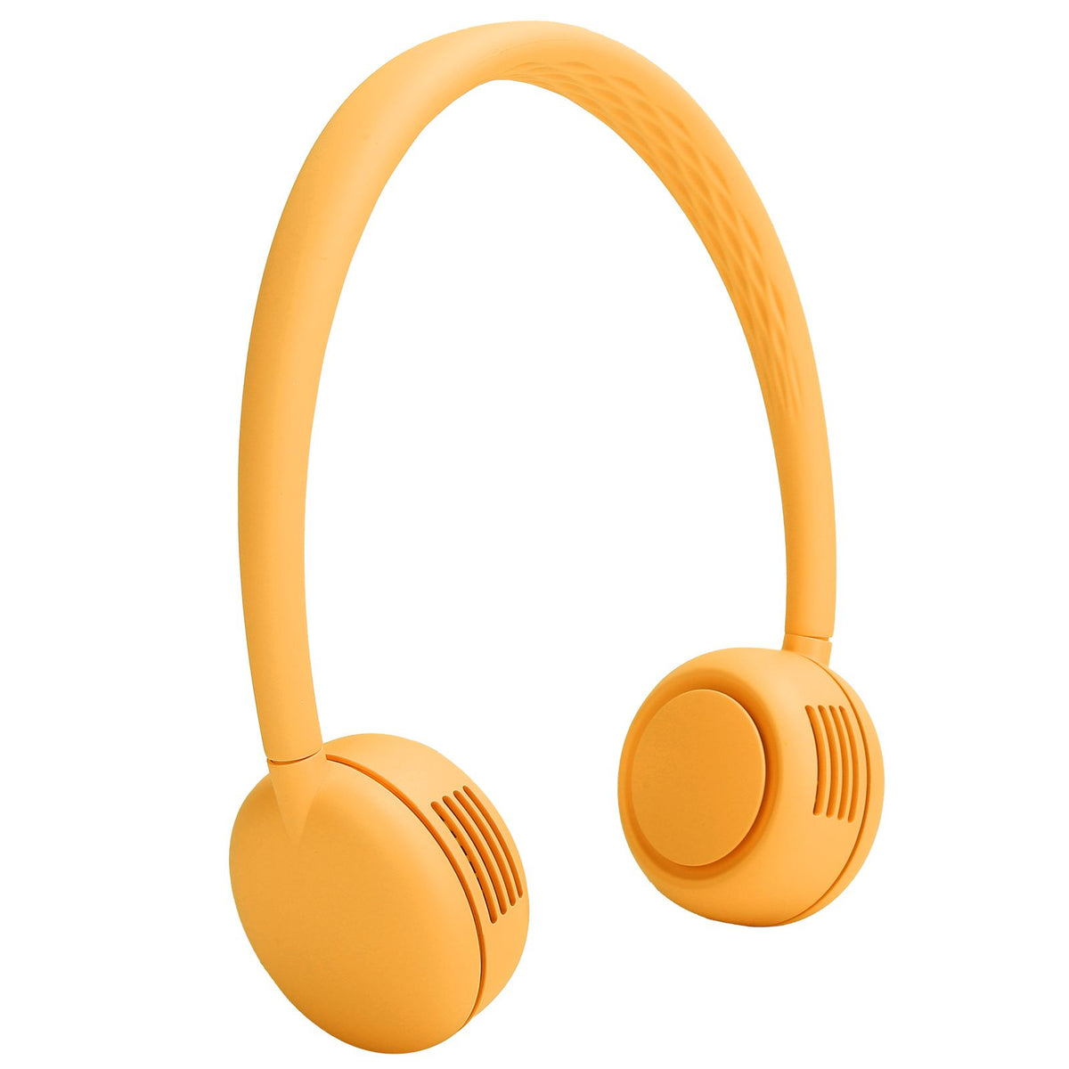 Fanless Hanging Neck Fan Adjustable USB Charging Silent Sports Fan for Home School OutdoorYellow 2000mAh