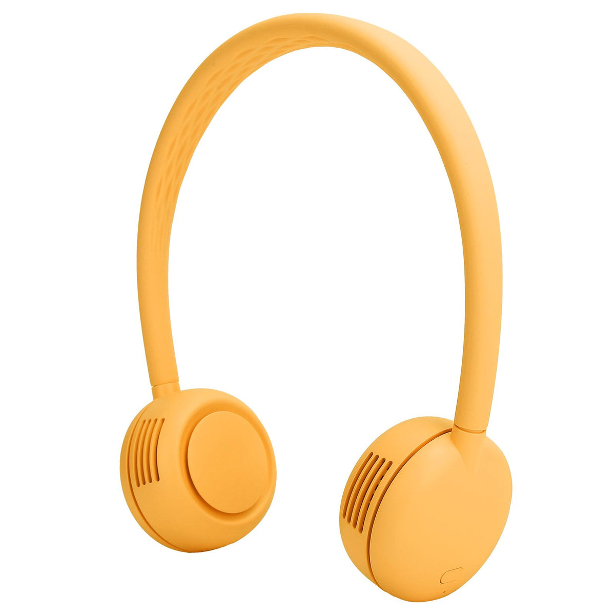 Fanless Hanging Neck Fan Adjustable USB Charging Silent Sports Fan for Home School OutdoorYellow 2000mAh