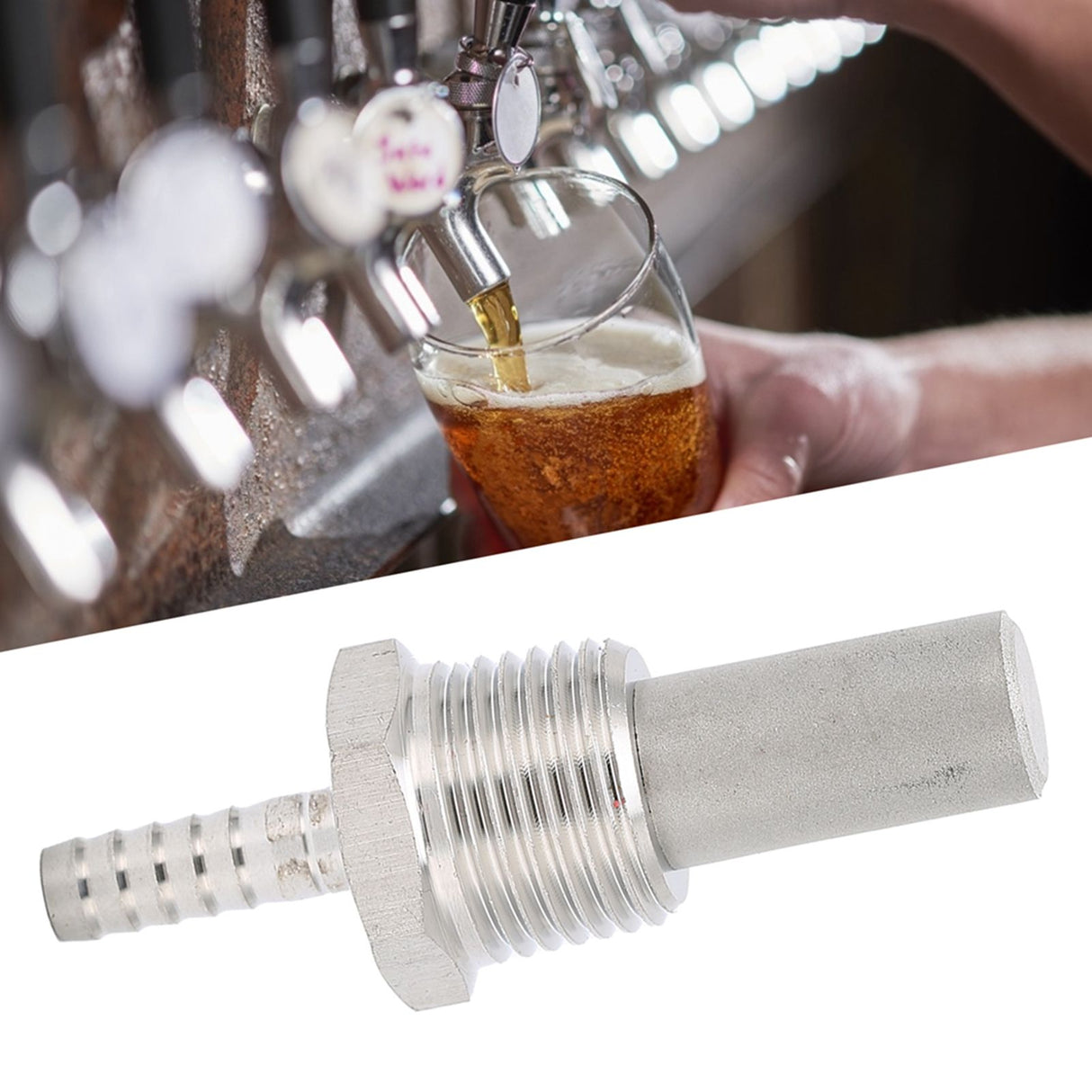 1/2 MPT Aeration Stone 0.5μm Stainless Steel Oxygenation Diffuser Home Brewing Supply