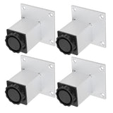 4Pcs Sofa Leg Aluminium Alloy Square Adjustable Cabinet Foot Furniture Hardware Fittings60mm - Side View