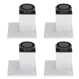 4Pcs Sofa Leg Aluminium Alloy Square Adjustable Cabinet Foot Furniture Hardware Fittings60mm - Low Angle