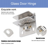 Glass Door Hinge PunchFree Stainless Steel Clip Cabinet Bracket Clamp Household Supplies - Extra Image
