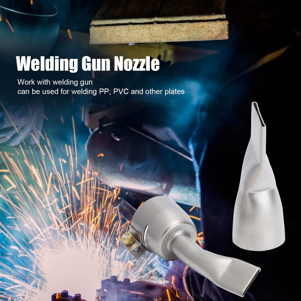 2Pcs Welding Gun Flat Nozzle 20mm Small 40mm Large Tip for Welder Tool Stainless Steel
