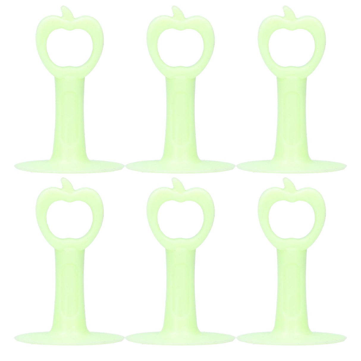6PCS Door Stopper Anti‑Collision Silicone Wall Protection Home Bathroom Supplies Green