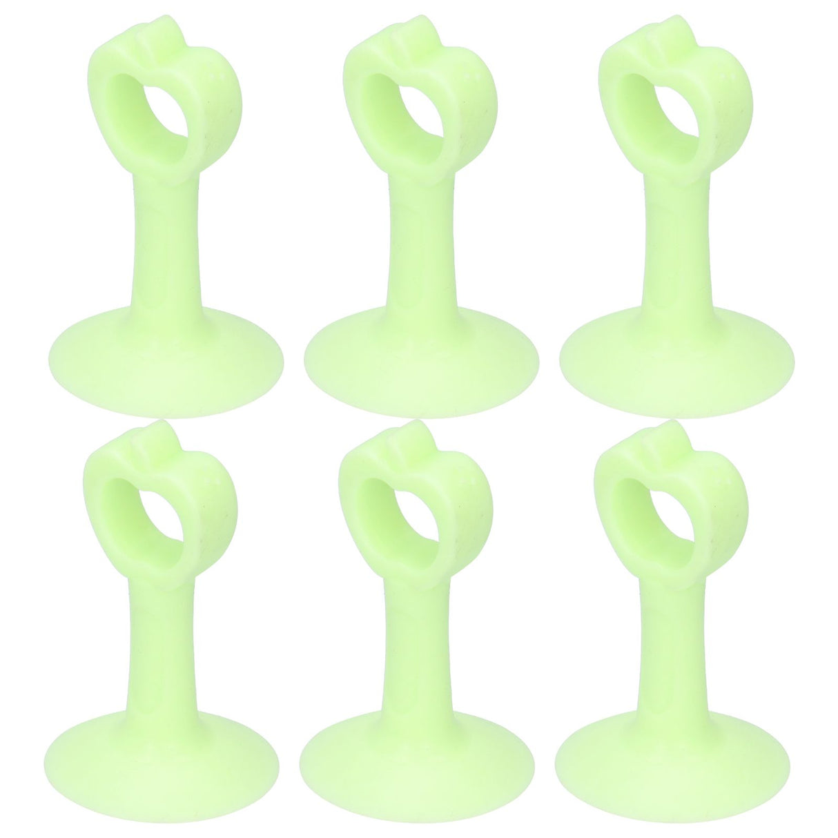 6PCS Door Stopper Anti‑Collision Silicone Wall Protection Home Bathroom Supplies Green