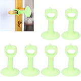 6PCS Door Stopper Anti‑Collision Silicone Wall Protection Home Bathroom Supplies Green