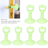 6PCS Door Stopper Anti‑Collision Silicone Wall Protection Home Bathroom Supplies Green - Extra Image
