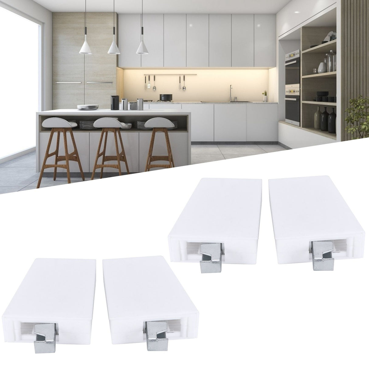 2Set Adjustable Cabinet Hanger with Mounting Plate Cupboard Furniture Hardware Parts