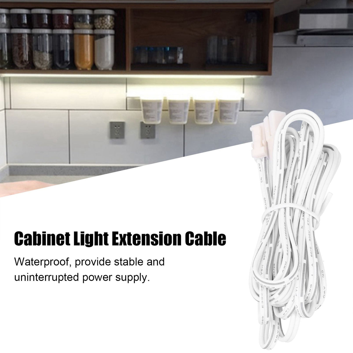 250cm Flexible Extension Cable Accessory Parts for LED Cabinet Light Induction Lamp