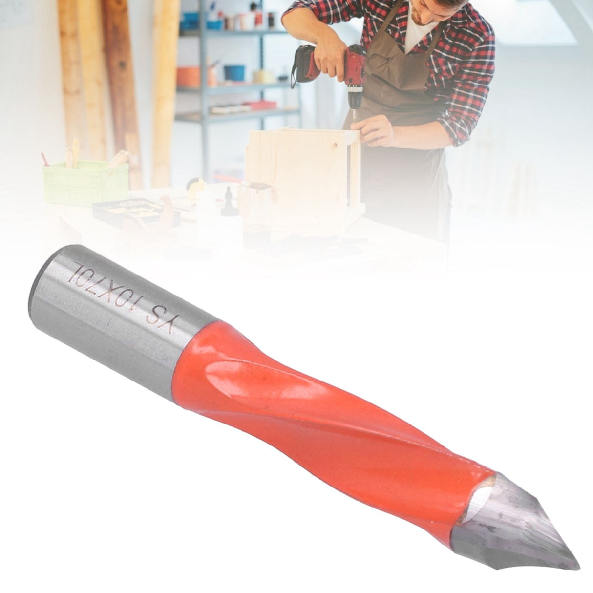 Woodworking Drill Bit 1/2 Carbon Steel Alloy Punching Drilling Tool Bit Carpentry ToolT10x70L