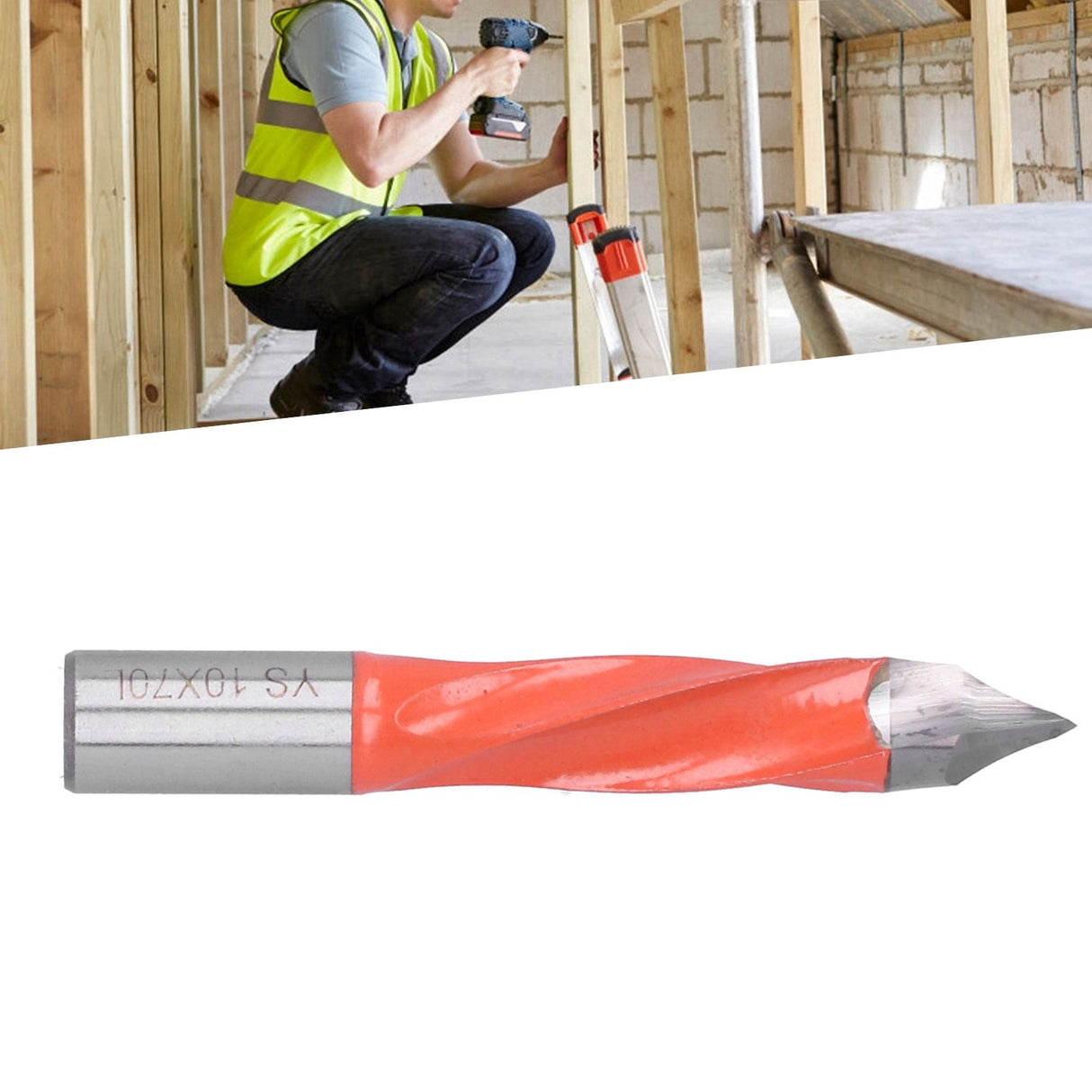 Woodworking Drill Bit 1/2 Carbon Steel Alloy Punching Drilling Tool Bit Carpentry ToolT10x70L