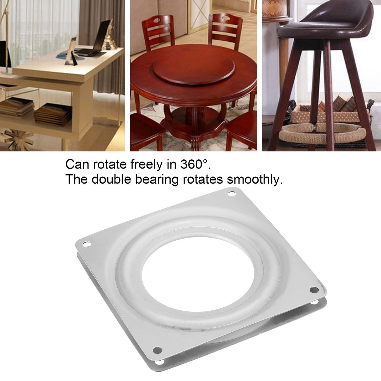 Heavy Duty Rotating Bearing 360 Degrees Rotation Turntable Replacement for Furniture95mm
