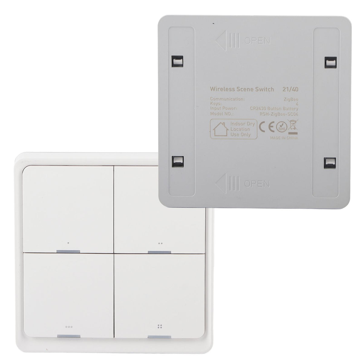 Wireless Scene Switch Intelligent 4‑Way Panel Wall Switch Mobile Phone APP Control for ZigBee