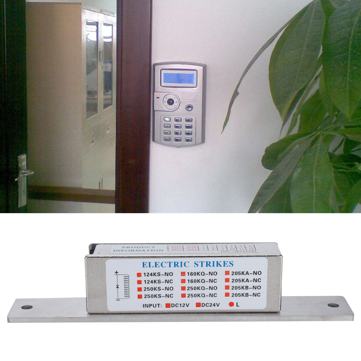 12V Cathode Lock Narrow Door Frame Electric Strike Household Lock for Home Supplies