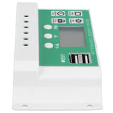 20A 12V 24V LCD Display Solar Charge Controller PWM Auto Focusing Tracking Charging - Front View