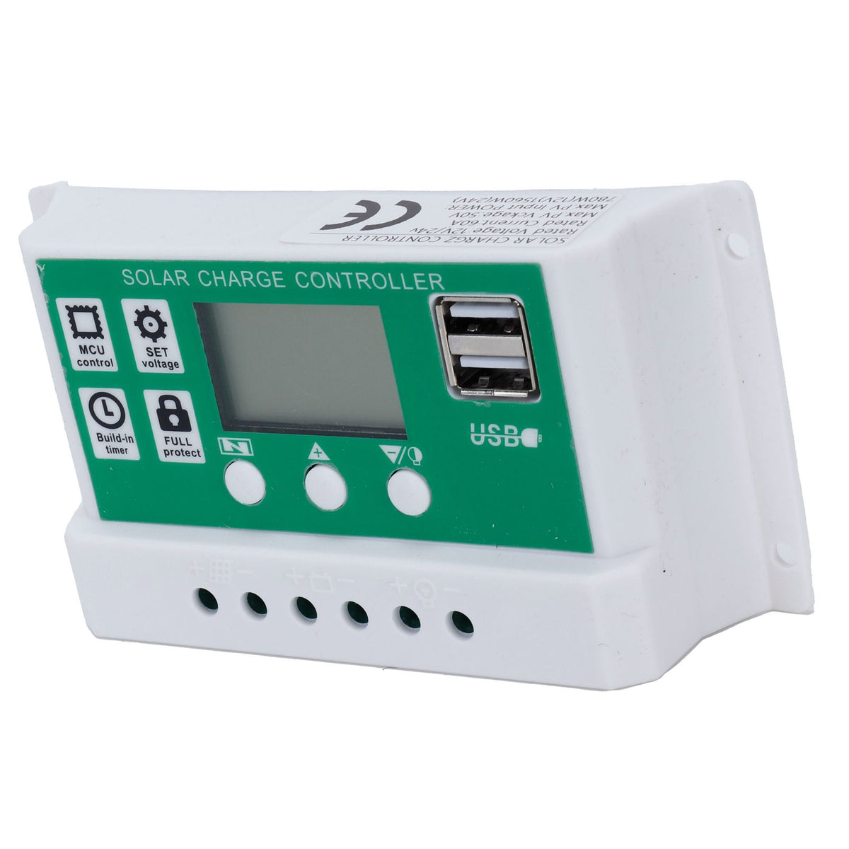 60A 12V 24V PWM Solar Panel Battery Regulator Charge Controller Auto Focusing Tracking