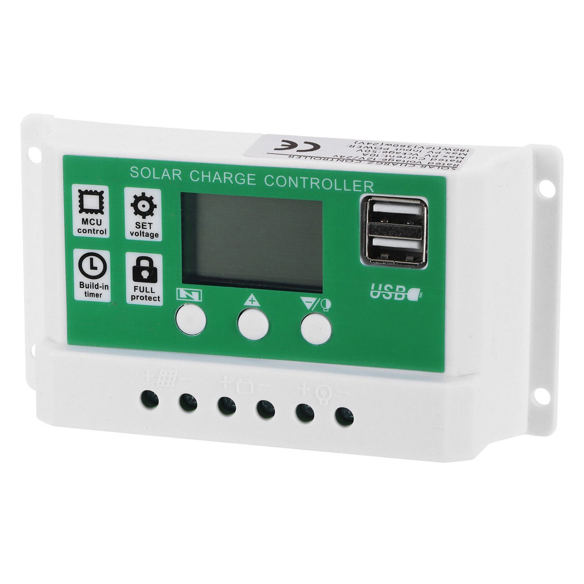LCD Solar Charge Controller Adjustable 10A 12V 24V PWM Charging Regulator Accessory