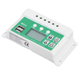 LCD Solar Charge Controller Adjustable 10A 12V 24V PWM Charging Regulator Accessory - 45-Degree Angle