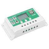 LCD Solar Charge Controller Adjustable 10A 12V 24V PWM Charging Regulator Accessory - Close-Up Angle