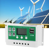 LCD Solar Charge Controller Adjustable 10A 12V 24V PWM Charging Regulator Accessory