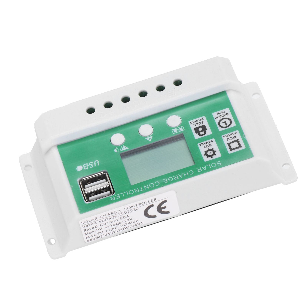 50A Solar Charge Controller LCD Display Adjustable 12V 24V Solar Panel Regulator