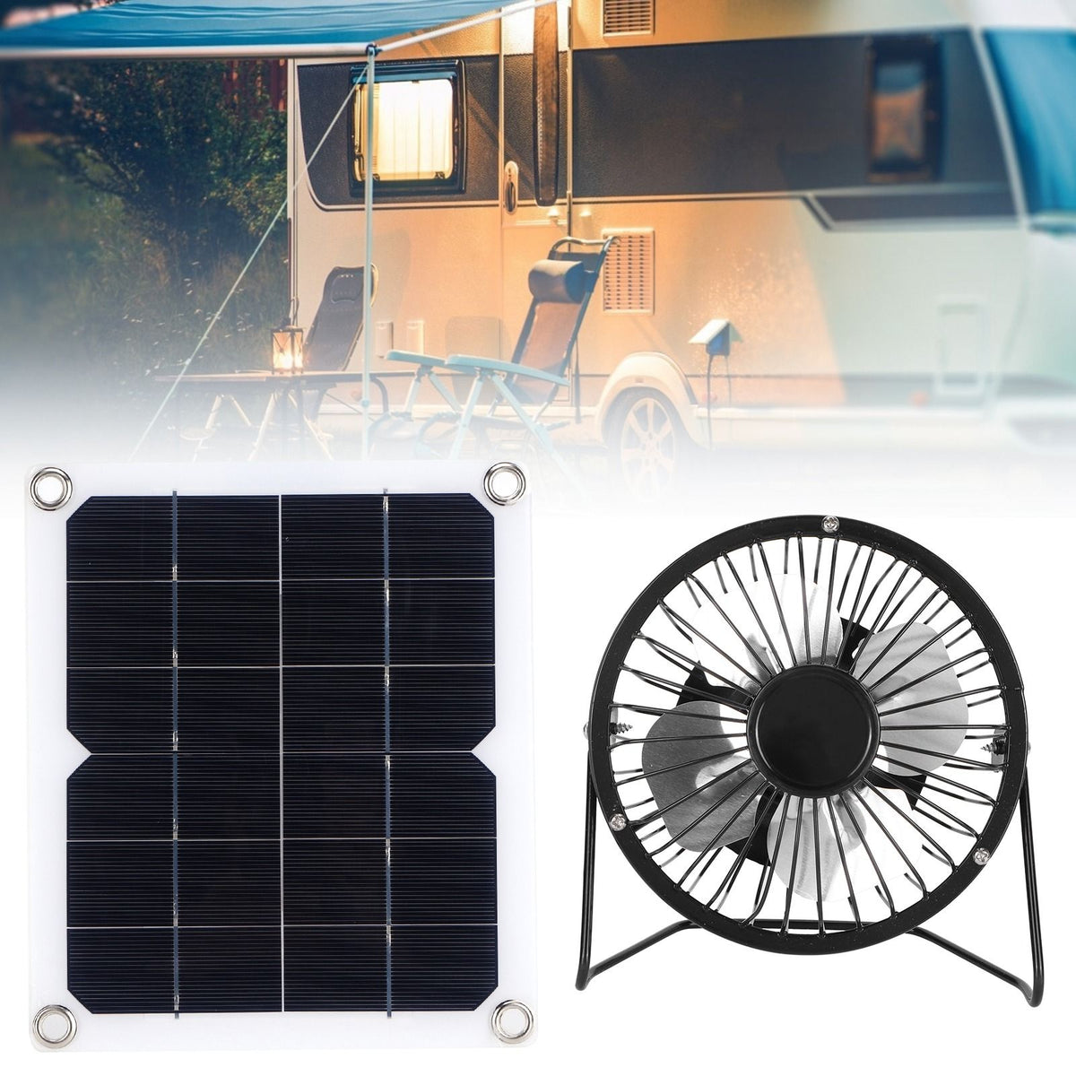 10W Solar Panel with Cooling Fan Photovoltaic Solar Panel for Home Pet Dog House