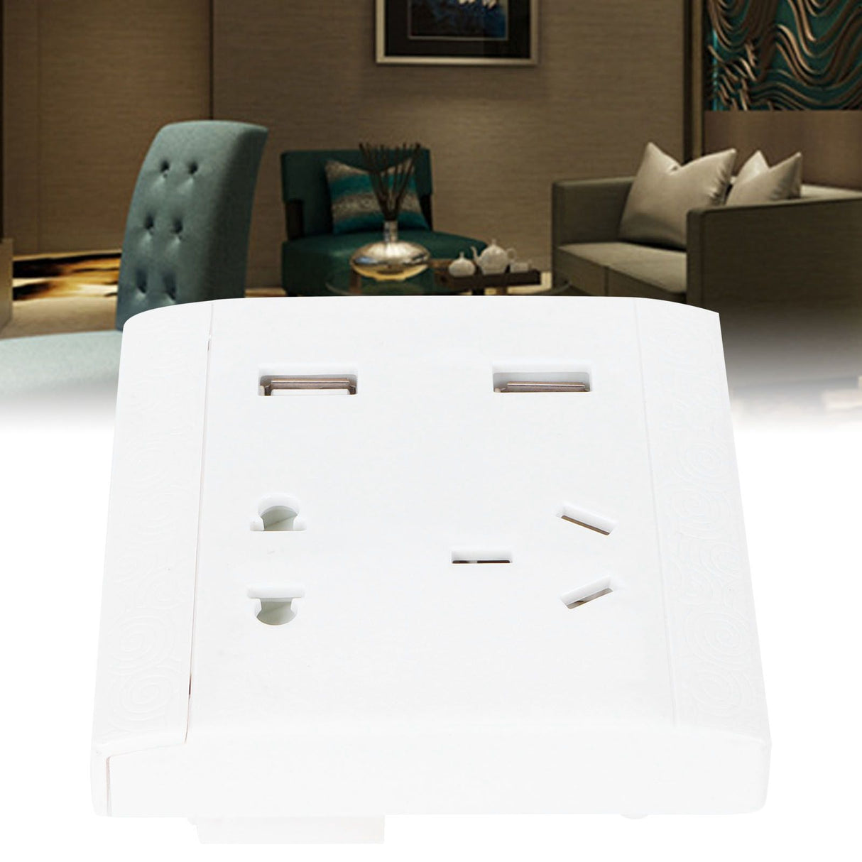 Multi-Functional Wall Power Outlet Socket with 2 USB Port 13A for Home Office AU Plug 110/220V