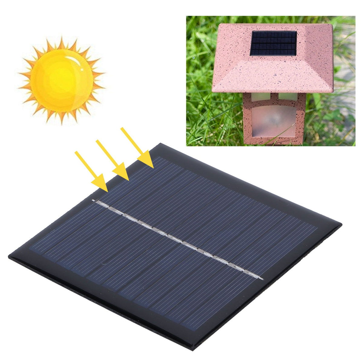 1W 5.5V Solar Panel Board DIY Polysilicon Solar Charging Module for 3.7V-5V Battery