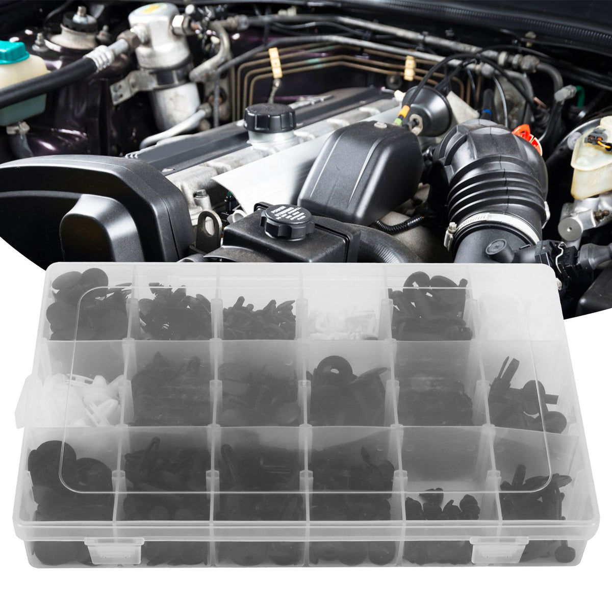 415Pcs Car Push Retainer Clips Assortment Kit Bumper Fasteners with Removers Tools