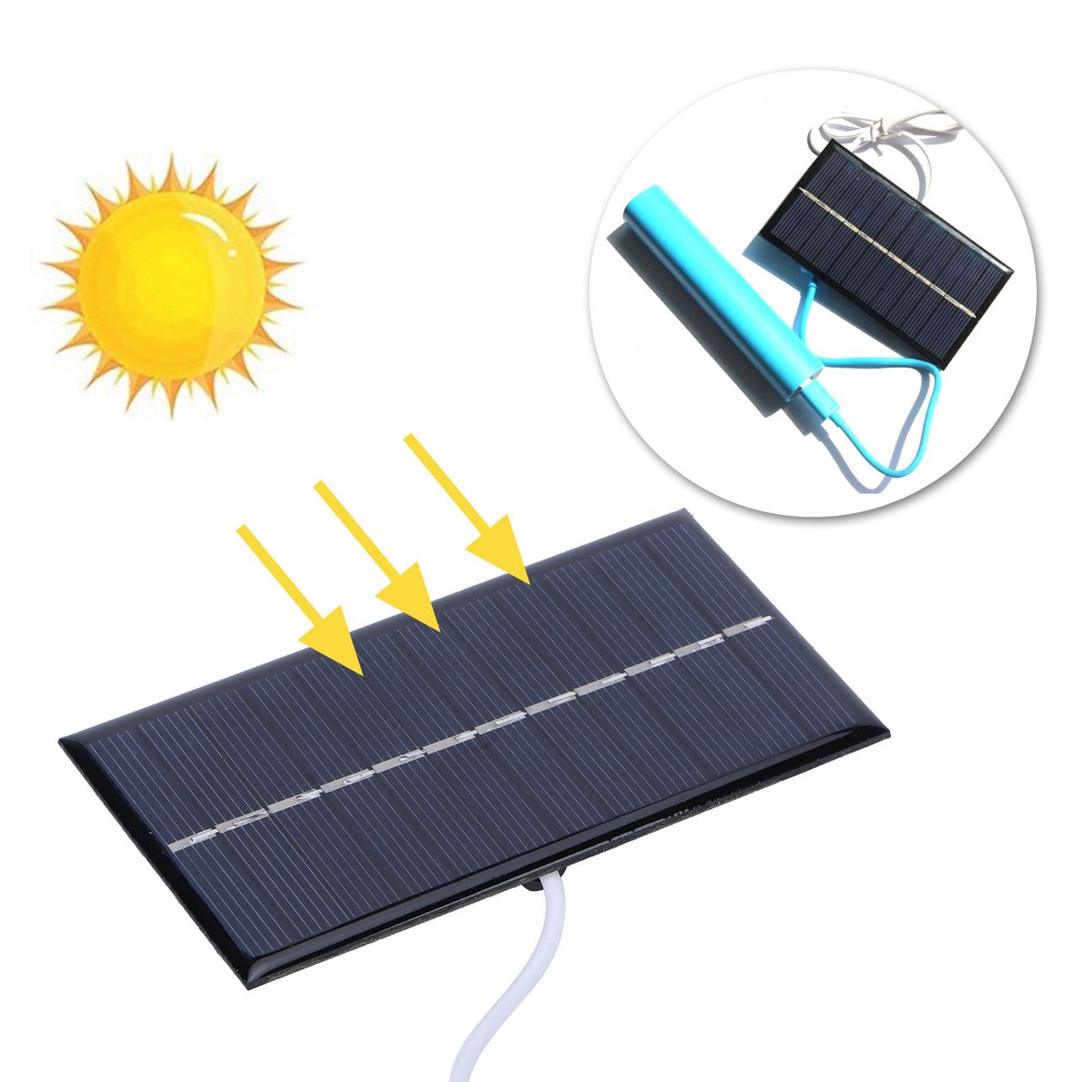 1W 6V Solar Panel Polysilicon DIY Solar Charging Board for Toys Lamps Water Pumps