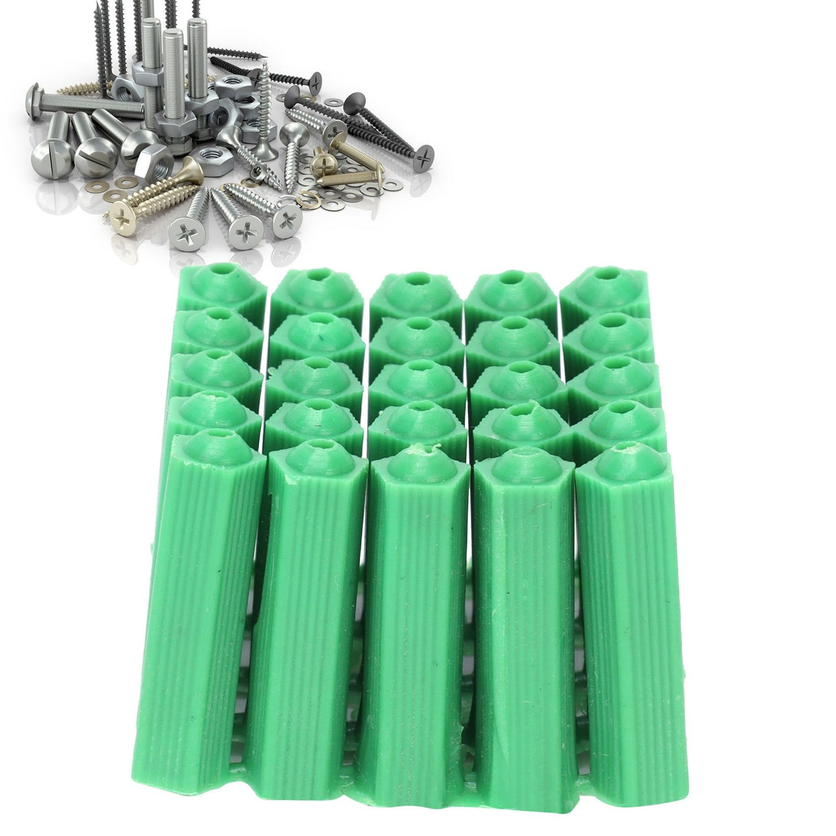 100Pcs M6 Expansion Pipe Plastic Wall Plug Fixing Expansion Tube Accessory Green