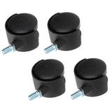 4Pcs PU Casters with Brake 1.5in Universal Wheel for Cabinet Bookshelf Trolley Black - 45-Degree Angle