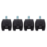 4Pcs PU Casters with Brake 1.5in Universal Wheel for Cabinet Bookshelf Trolley Black