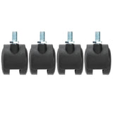 4Pcs PU Casters with Brake 1.5in Universal Wheel for Cabinet Bookshelf Trolley Black - Low Angle