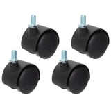 4Pcs PU Casters with Brake 1.5in Universal Wheel for Cabinet Bookshelf Trolley Black - Extra Image