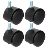 4Pcs PU Casters with Brake 1.5in Universal Wheel for Cabinet Bookshelf Trolley Black - Extra Image