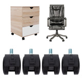 4Pcs PU Casters with Brake 1.5in Universal Wheel for Cabinet Bookshelf Trolley Black - Extra Image