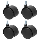 4Pcs 2in Caster Waterproof 360 Degree Rotatable Universal Wheels for Cabinet Trolley - Top-Down View