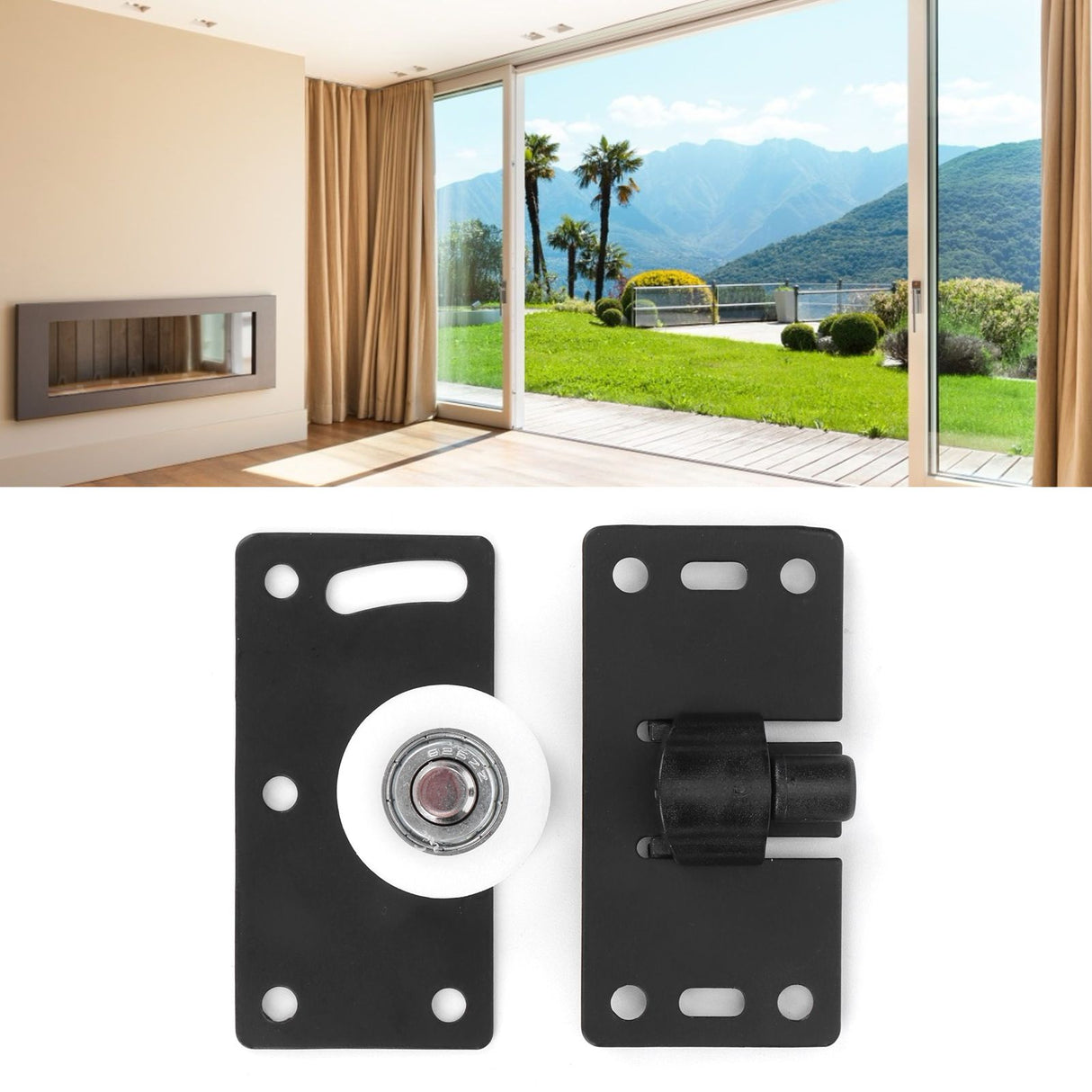 Sliding Door Wheel Set Cold Rolled Steel Door Pulley Hardware for Cabinet Closet Wardrobe