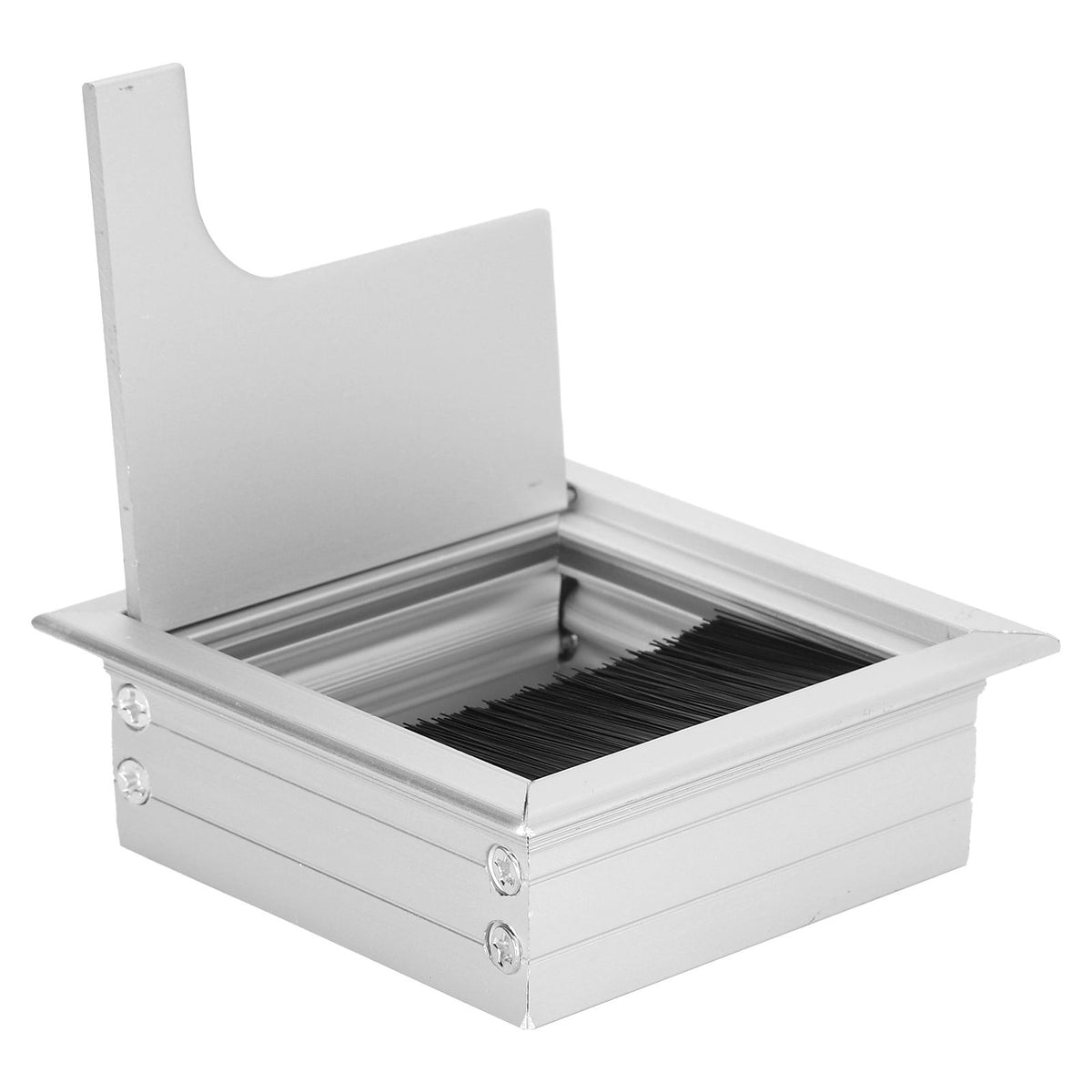 Aluminium Alloy Desk Grommet Table Wire Organizer with Hairbrush for Home and Office