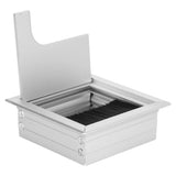 Aluminium Alloy Desk Grommet Table Wire Organizer with Hairbrush for Home and Office - Rear View