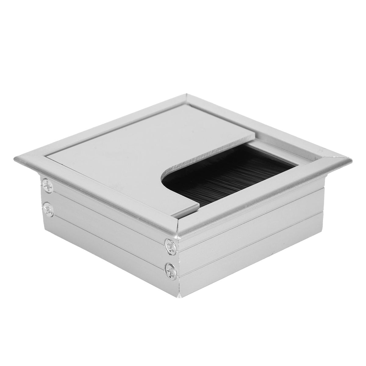 Aluminium Alloy Desk Grommet Table Wire Organizer with Hairbrush for Home and Office
