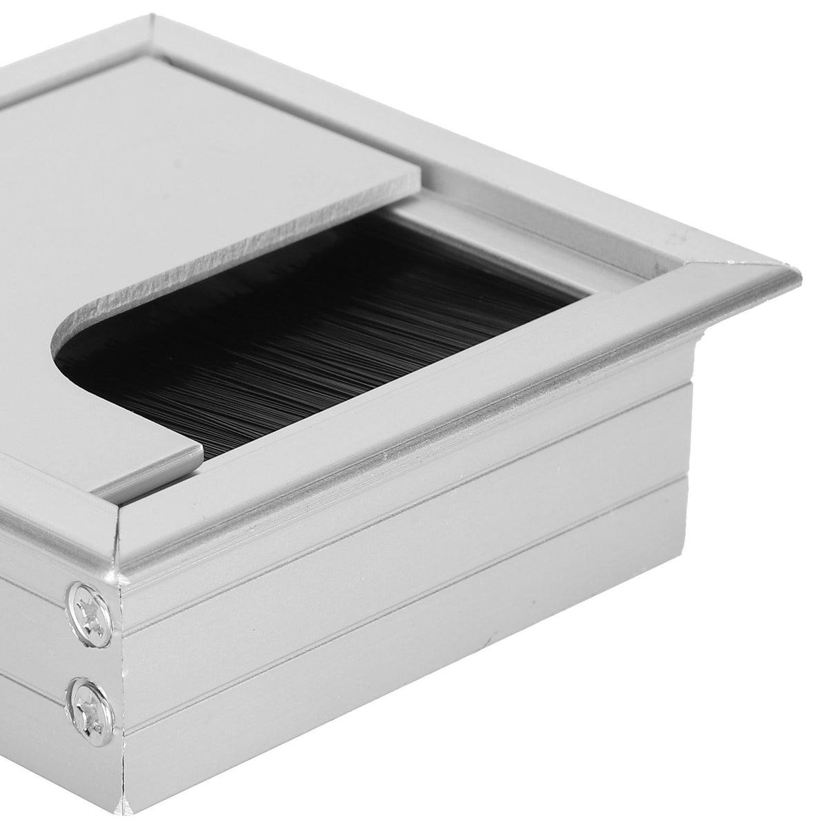 Aluminium Alloy Desk Grommet Table Wire Organizer with Hairbrush for Home and Office