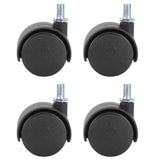 4Pcs 1.5in Casters 360 Degree Rotatable Universal Plastic Wheel for Cabinet Chair - Side View