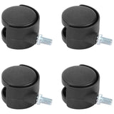 4Pcs 1.5in Casters 360 Degree Rotatable Universal Plastic Wheel for Cabinet Chair
